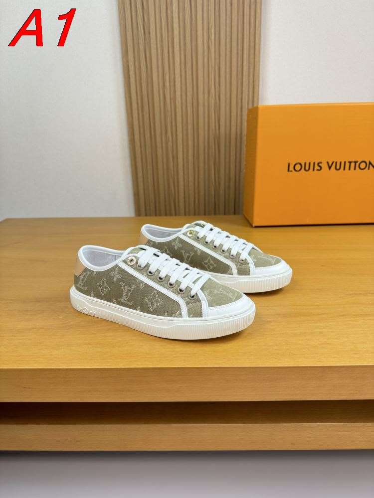 2026入荷しました【Louis Vuitton】スニーカー モノグラムキャンバス×レザー モノグラム グレーグリーン ストリート