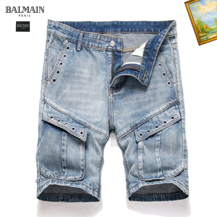 2025春先BALMAIN バルマンハーフデニム/半ズボングラフィック