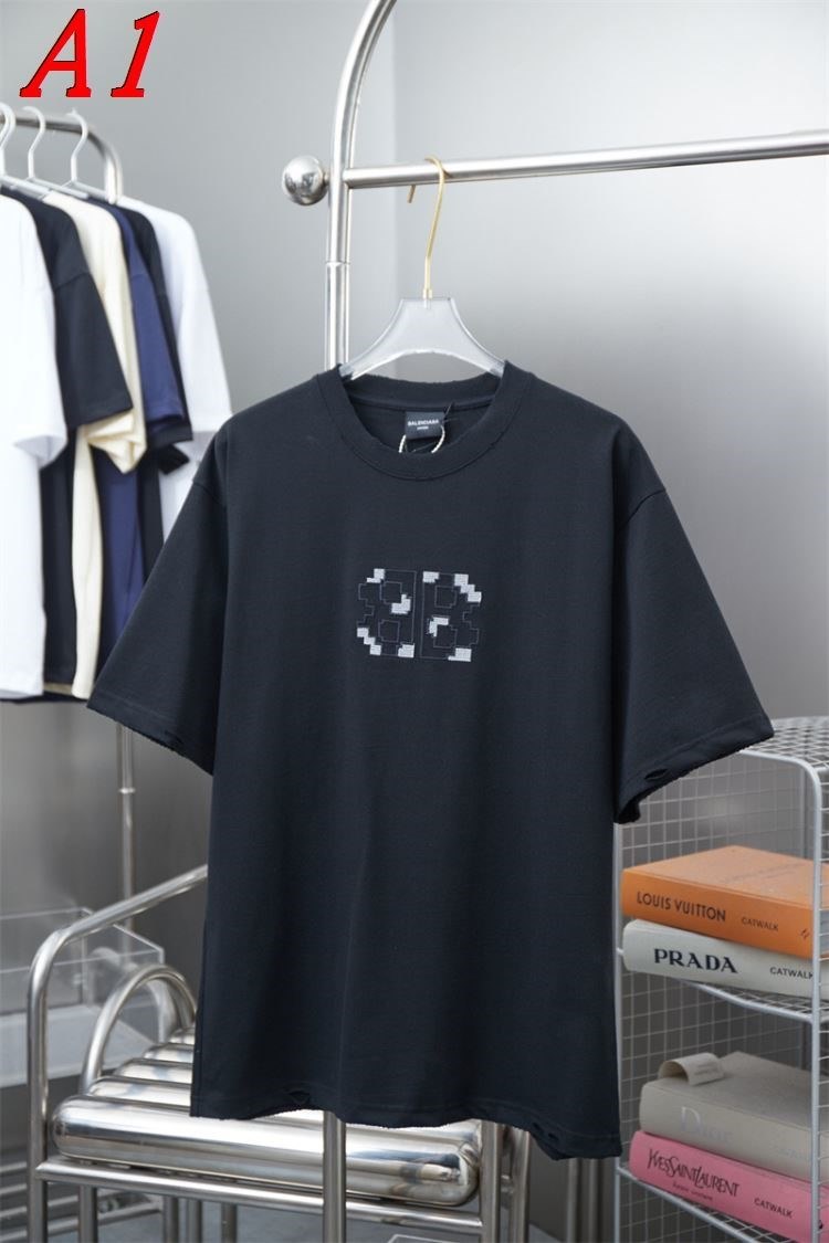 2025新作 BALENCIAGAバレンシアガ ラウンドネック 半袖Tシャツ ミステリアス