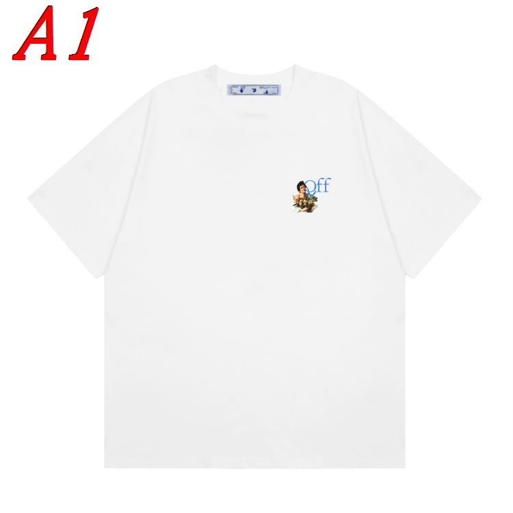 OFF-WHITEオフホワイト 2025新作 クルーネック 半袖Tシャツ ユーモア