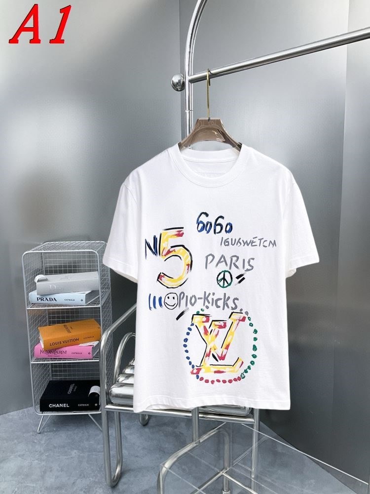 2025新作 LOUIS VUITTONルイヴィトン クルーネック 半袖Tシャツ グラフィック