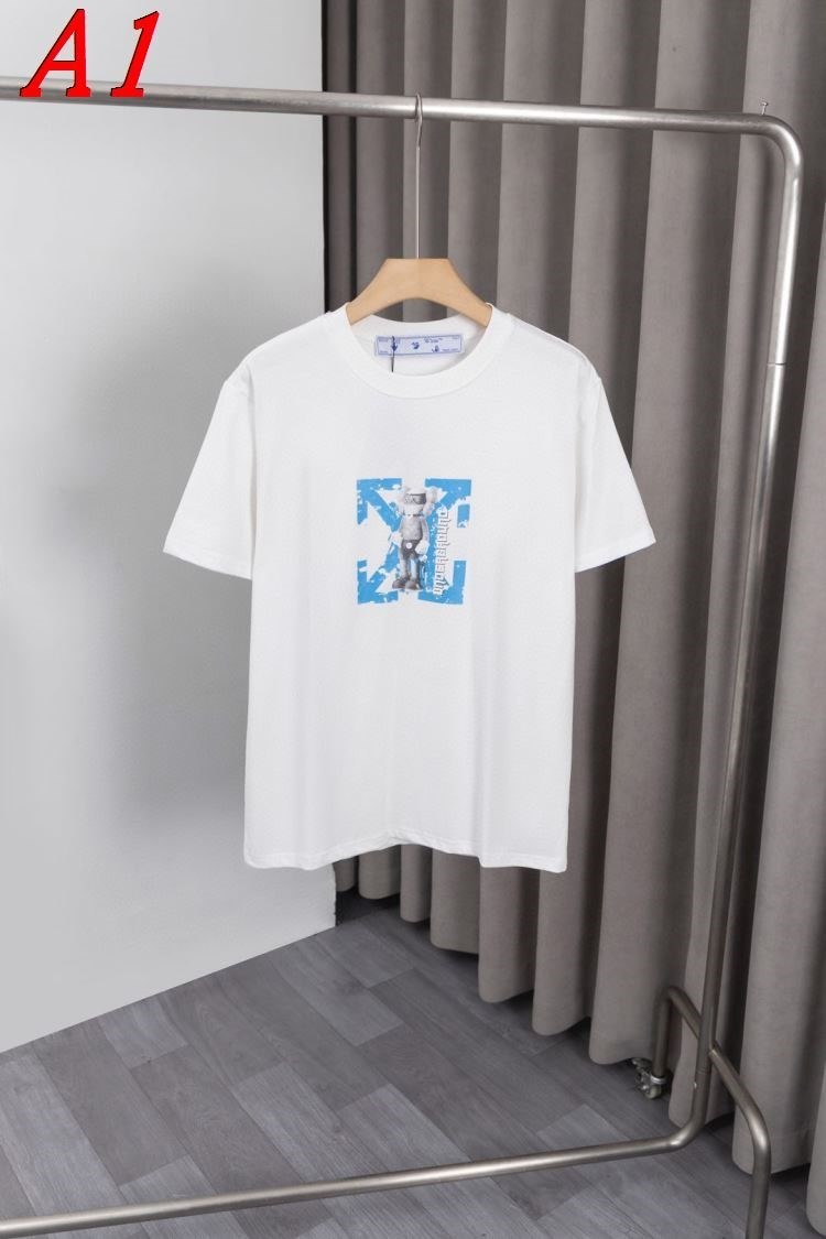 2025新作 OFF-WHITEオフホワイト ラウンドネック 半袖Tシャツ フューチャリスティック