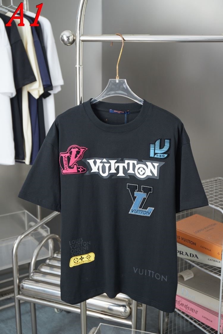LOUIS VUITTONルイヴィトン 2025新作 ラウンドネック 半袖Tシャツ スポーティ