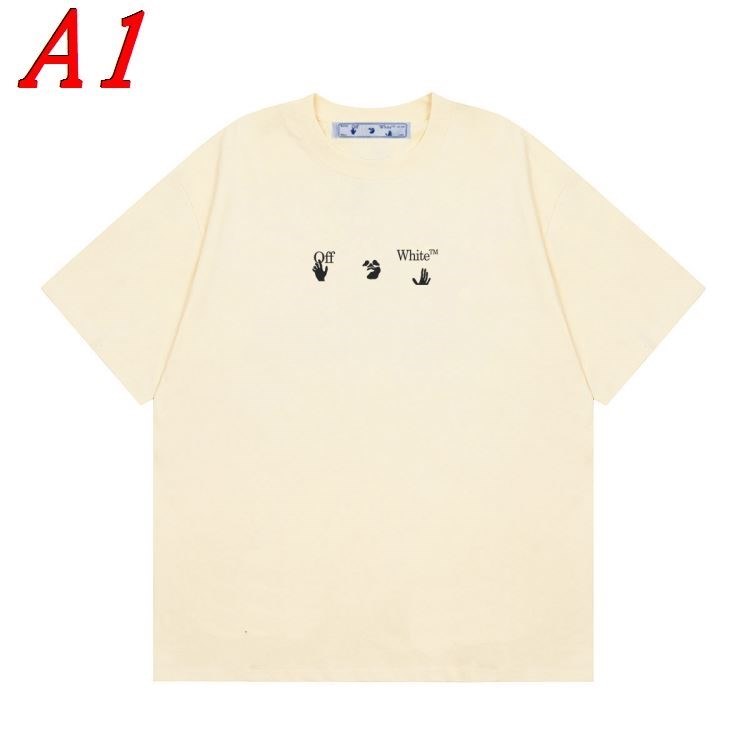 OFF-WHITEオフホワイト 2025新作 クルーネック 半袖Tシャツ ロゴプリント