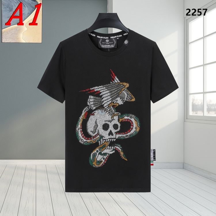PHILIPP PLEINフィリッププレイン 2025新作 ラウンドネック 半袖Tシャツ スマート