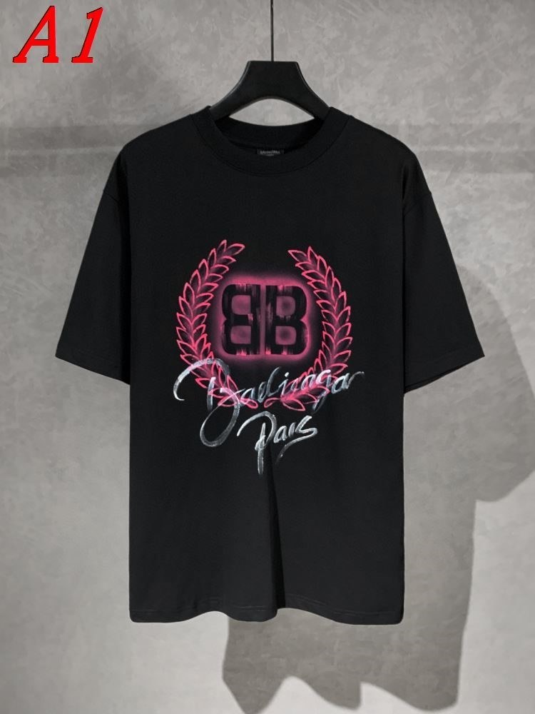 BALENCIAGAバレンシアガ 2025新作 ラウンドネック 半袖Tシャツ デジタルプリント