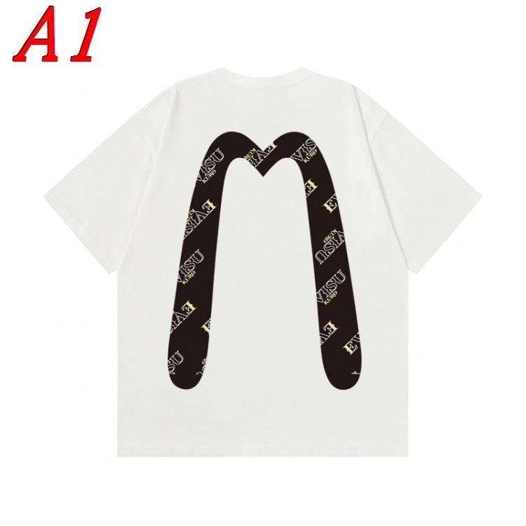 EVISUエヴィス 2025新作 ラウンドネック 半袖Tシャツ ユーモア