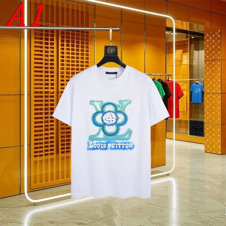 LOUIS VUITTONルイヴィトン 2025新作 ラウンドネック 半袖Tシャツ ユニーク