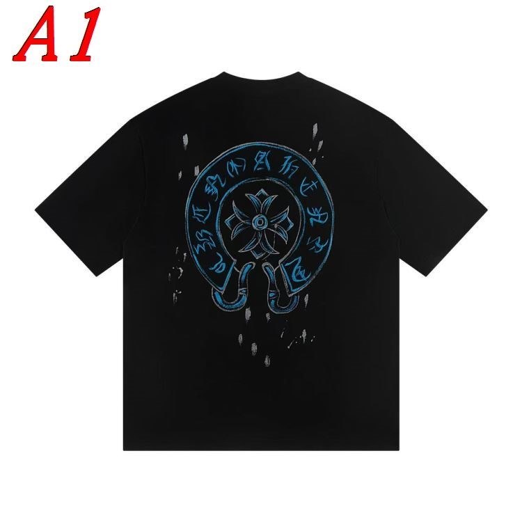 CHROME HEARTSクロムハーツ 2025新作   ラウンドネック 半袖Tシャツ   ビビッド