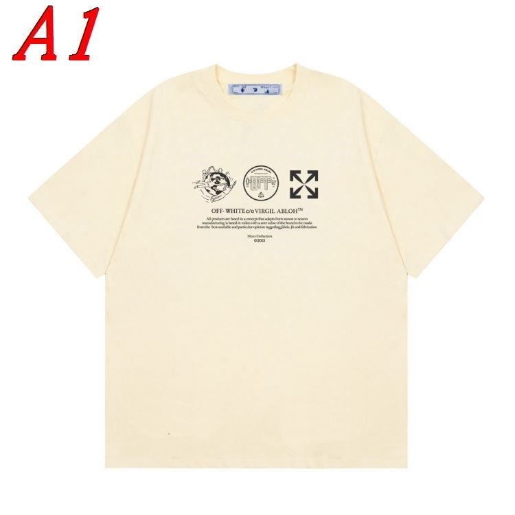 2025新作 OFF-WHITEオフホワイト ラウンドネック 半袖Tシャツ アメカジ