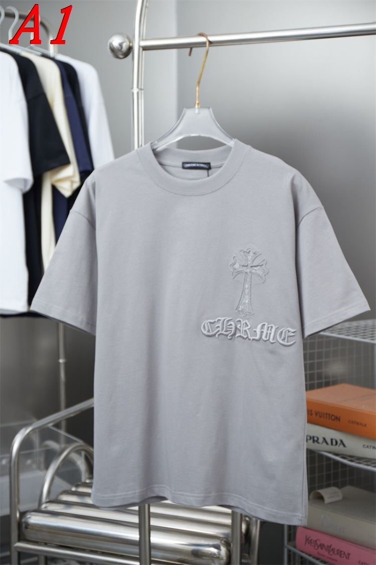 CHROME HEARTSクロムハーツ 2025新作   ラウンドネック 半袖Tシャツ   リラックス感