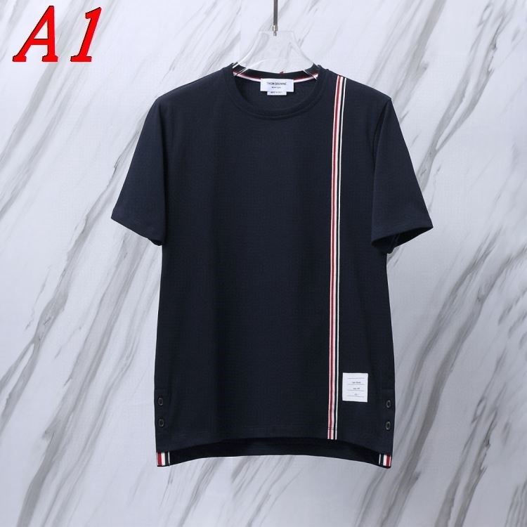 2025新作 THOM BROWNEトムブラウン クルーネック 半袖Tシャツ ナチュラル