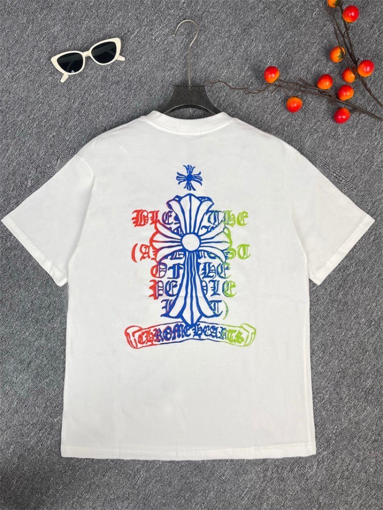 CHROME HEARTSクロムハーツ 2025新作   ラウンドネック 半袖Tシャツ   ディープ