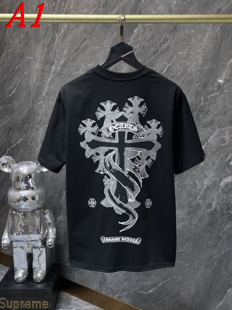 CHROME HEARTSクロムハーツ 2025新作   ラウンドネック 半袖Tシャツ   ストリート系