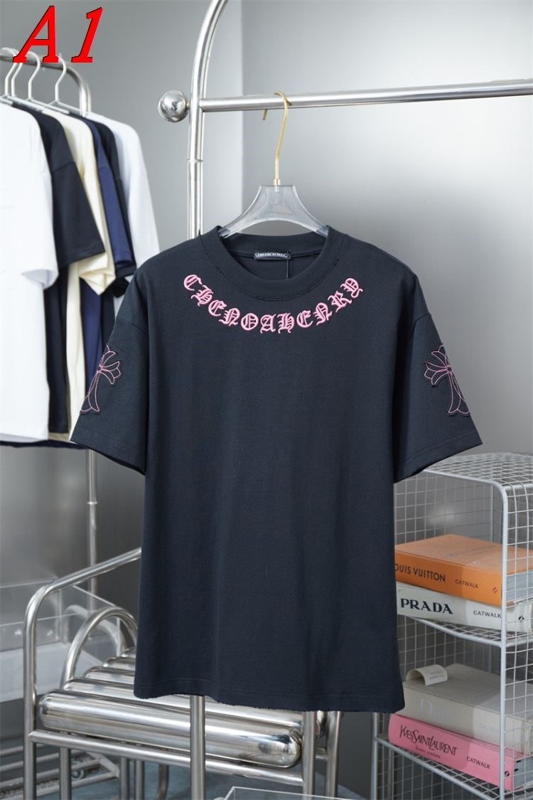 CHROME HEARTSクロムハーツ 2025新作   ラウンドネック 半袖Tシャツ   エレメント