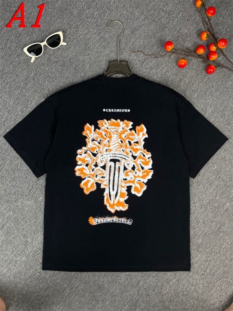 CHROME HEARTSクロムハーツ 2025新作   ラウンドネック 半袖Tシャツ   エモ