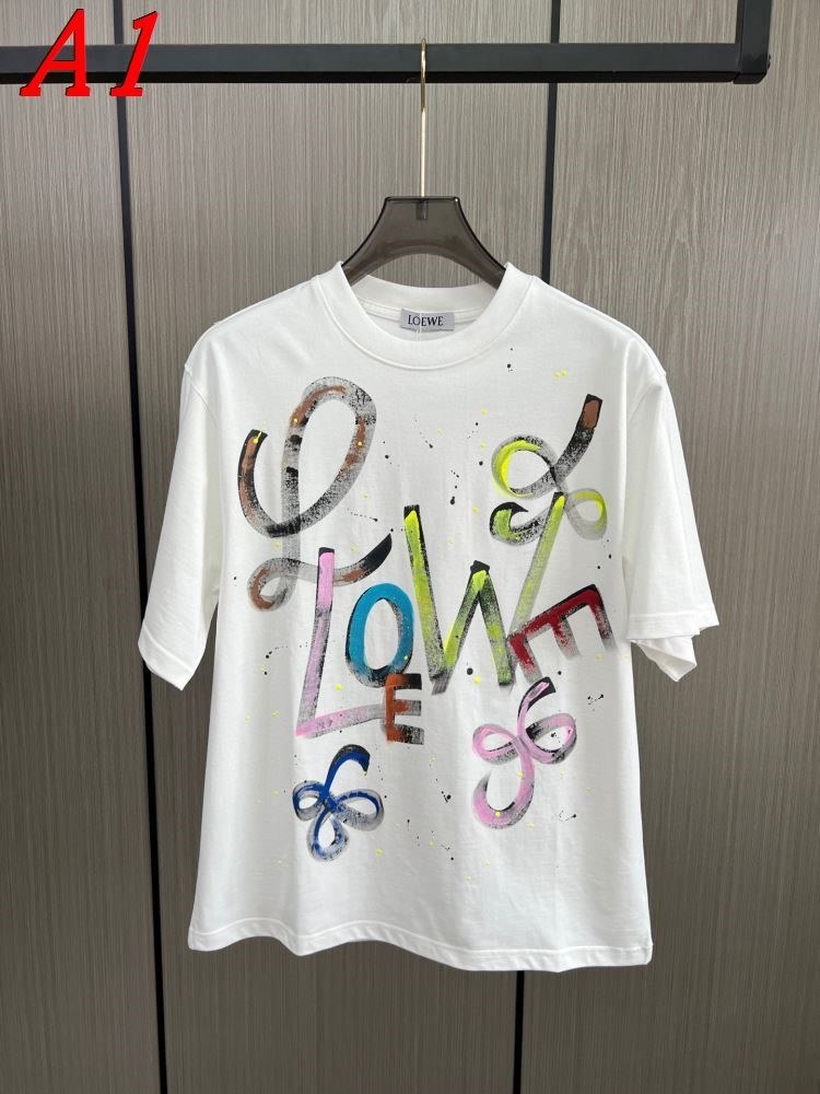 2025新作 LOEWEロエベ クルーネック 半袖Tシャツ エキサイティング