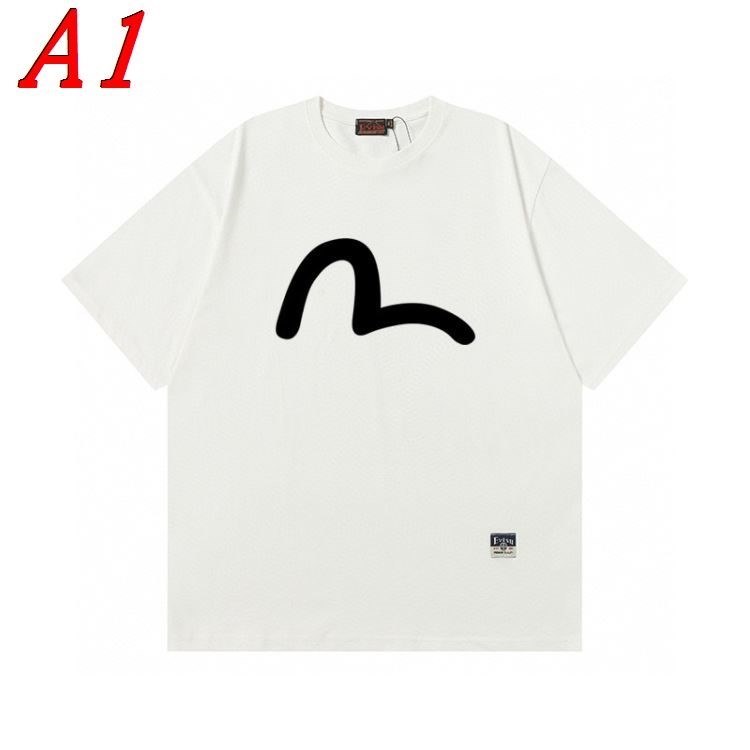 EVISUエヴィス 2025新作 ラウンドネック 半袖Tシャツ ディープ