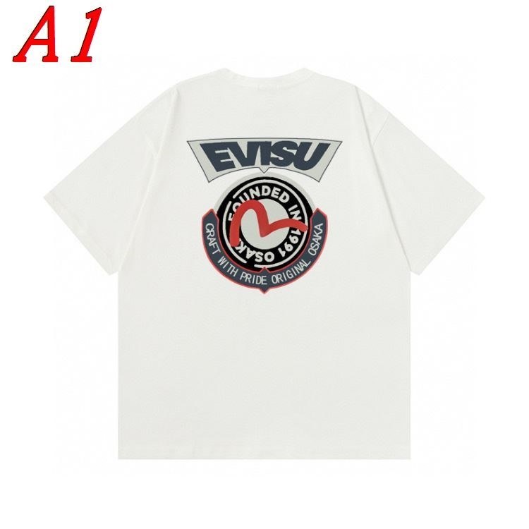 EVISUエヴィス 2025新作 ラウンドネック 半袖Tシャツ リラックス感