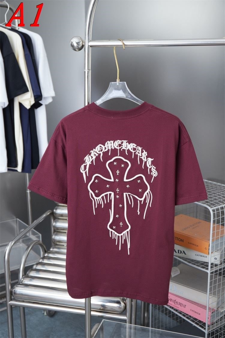 2025新作 CHROME HEARTSクロムハーツ ラウンドネック 半袖Tシャツ   デジタルプリント