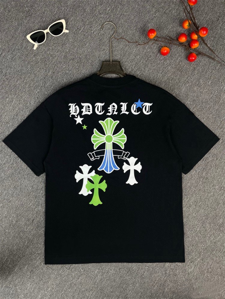 CHROME HEARTSクロムハーツ 2025新作   ラウンドネック 半袖Tシャツ   ユーモア
