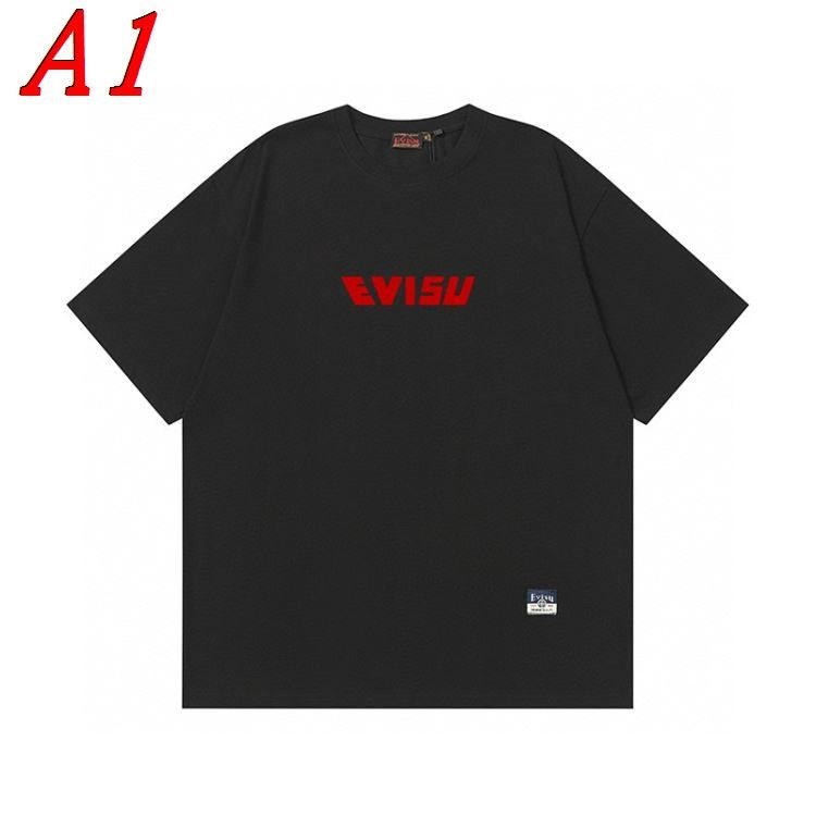 EVISUエヴィス 2025新作 ラウンドネック 半袖Tシャツ カジュアル