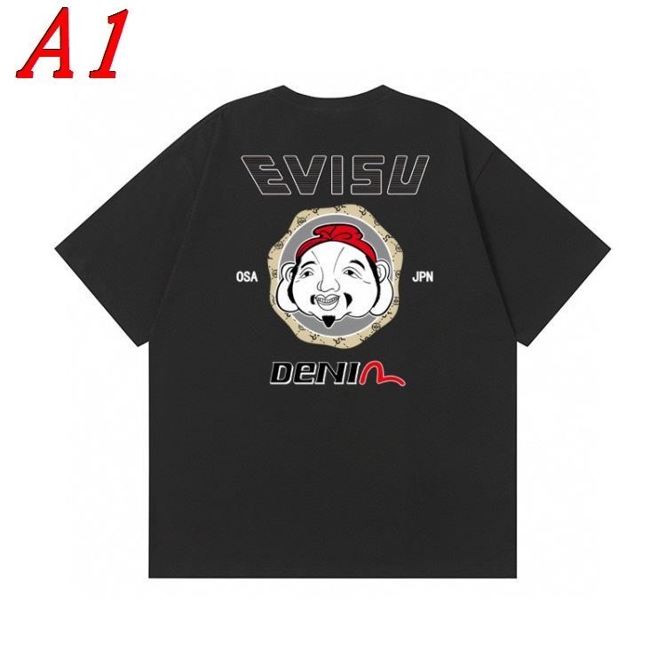 EVISUエヴィス 2025新作 ラウンドネック 半袖Tシャツ モード系