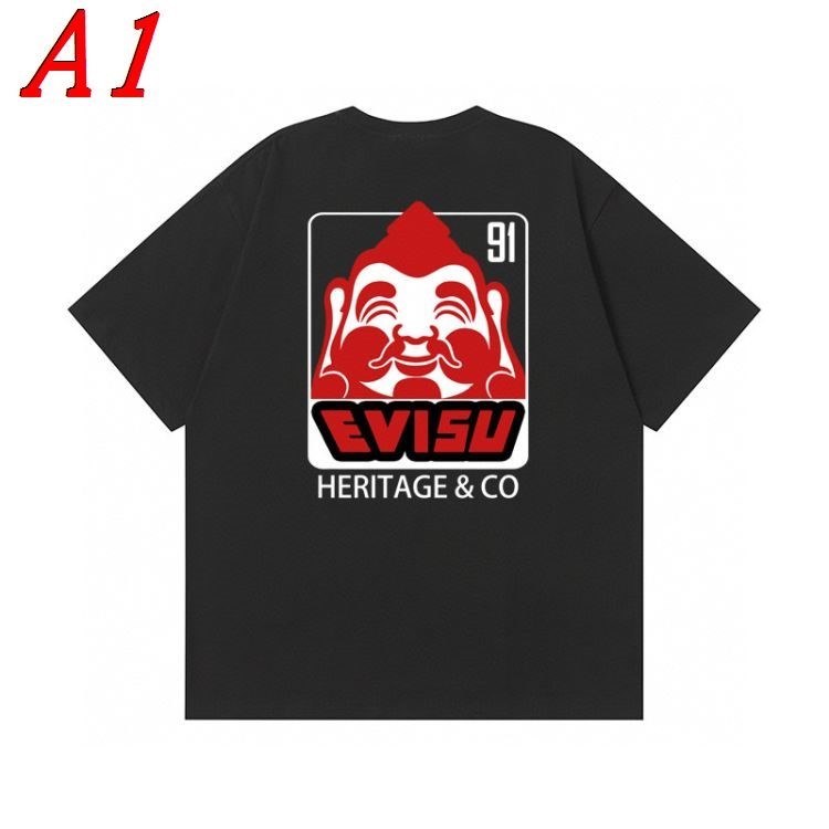 EVISUエヴィス 2025新作 ラウンドネック 半袖Tシャツ ストリート系