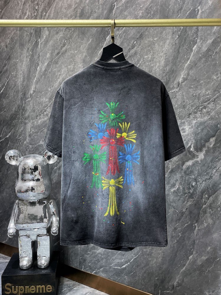 CHROME HEARTSクロムハーツ 2025新作 クルーネック 半袖Tシャツ スリムシルエット