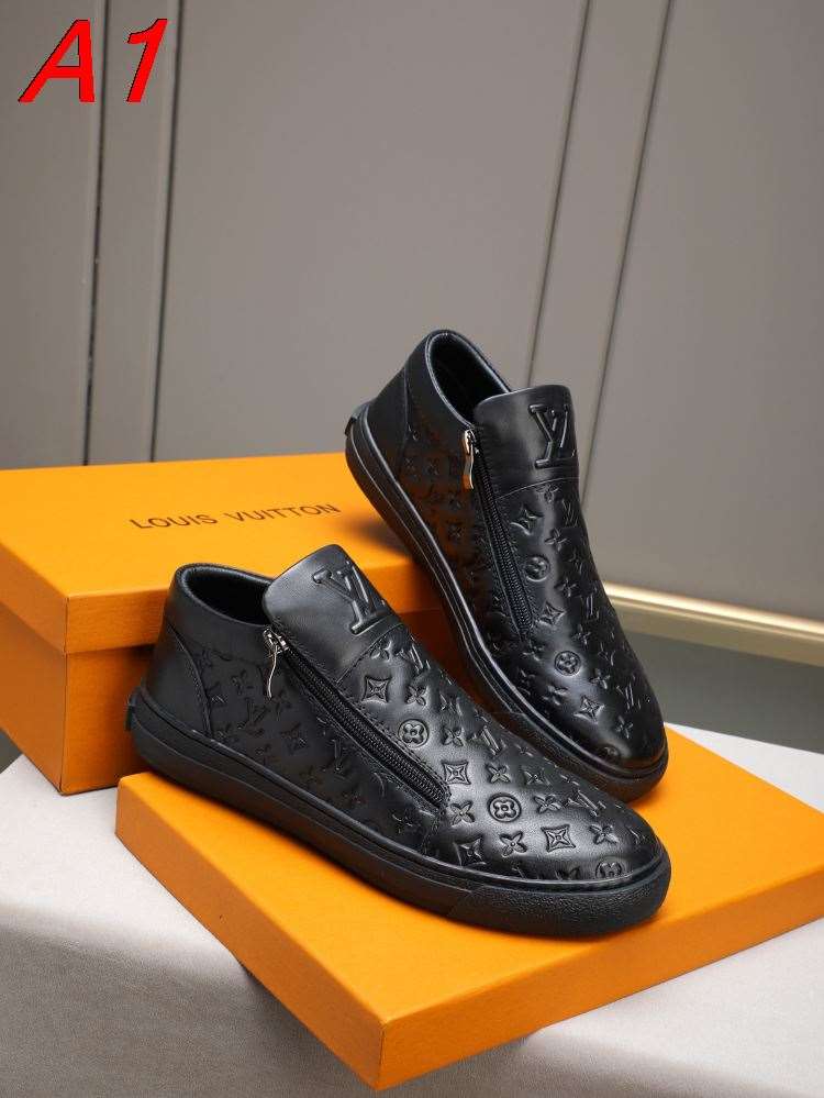 2026発売【Louis Vuitton】ブーツ レザー モノグラム ビット装饰 블랙 ビジネス