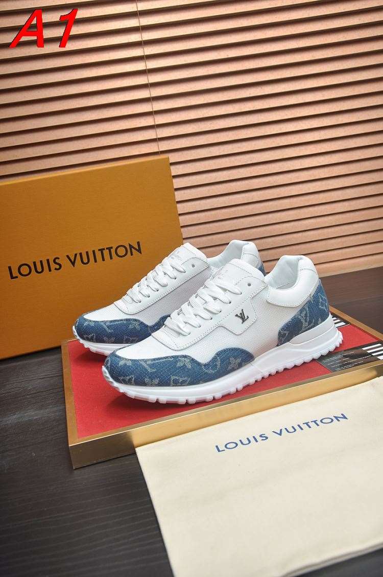 2026発売【Louis Vuitton】スニーカーメッシュ×キャンバス モノグラム ブルー×ホワイト ストリート