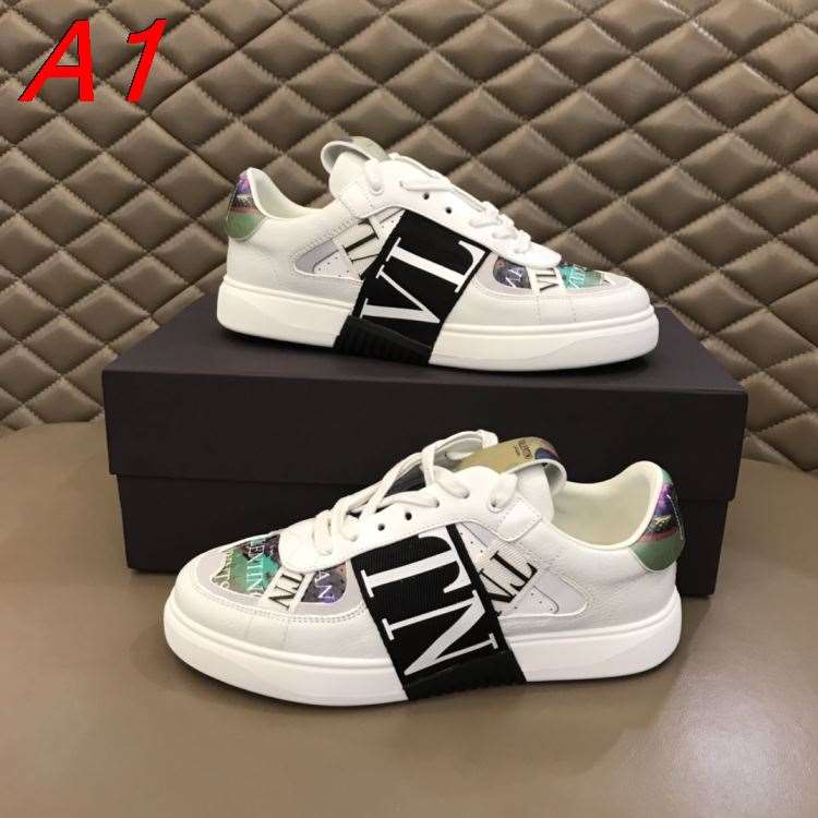 2026入荷【Valentino】スニーカーレザー 镭射装飾 VLTN Logo マルチカラー カジュアル