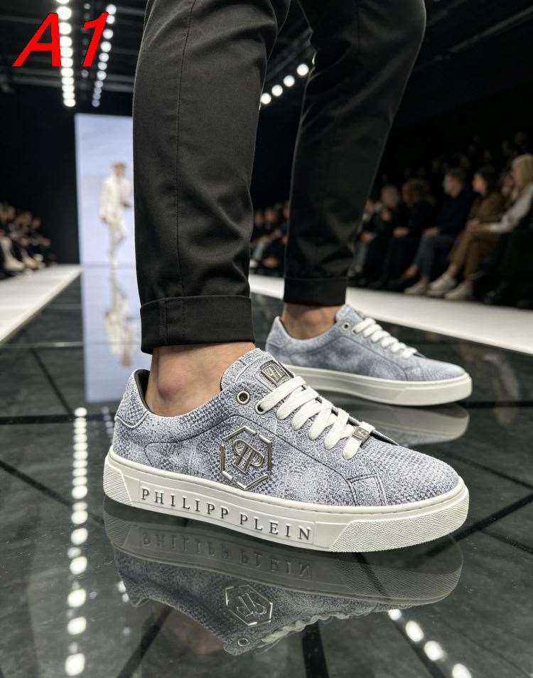 2026新作【Philipp Plein】スニーカー スエード 蛇纹パターン グレー ストリート