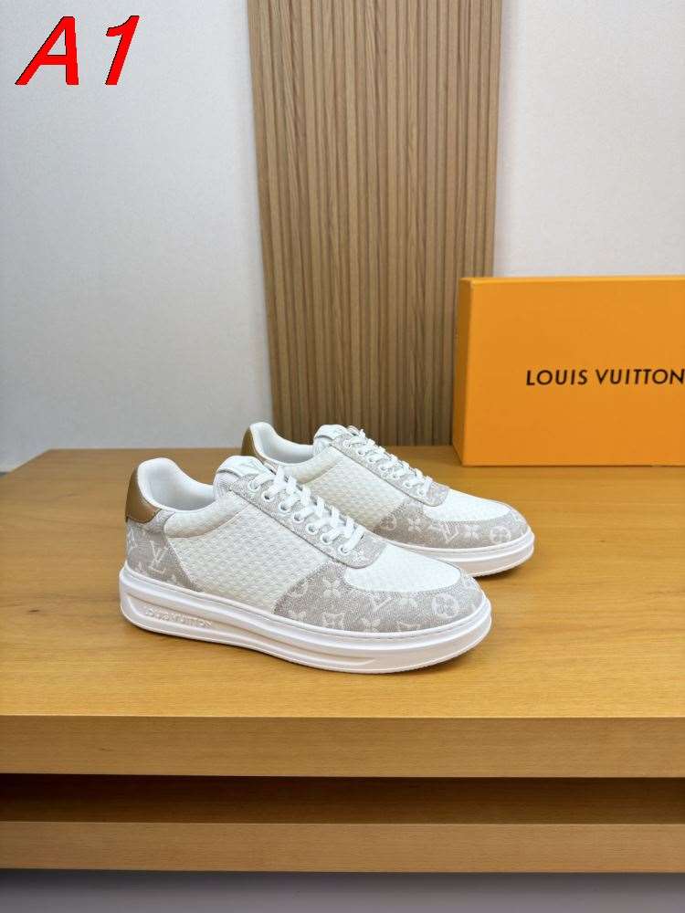 2026新作発表【Louis Vuitton】スニーカー キャンバス×レザー モノグラム アイボリー カジュアル