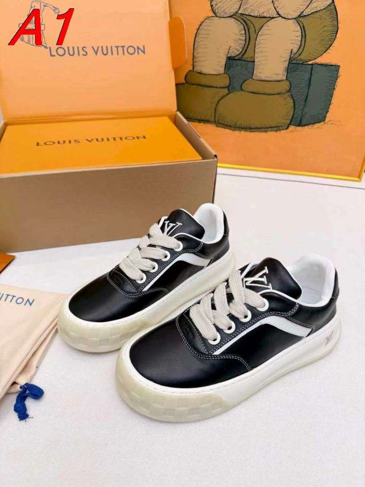 2026入荷しました【Louis Vuitton】スニーカーレザー  V装饰 ロゴ :white ストリート