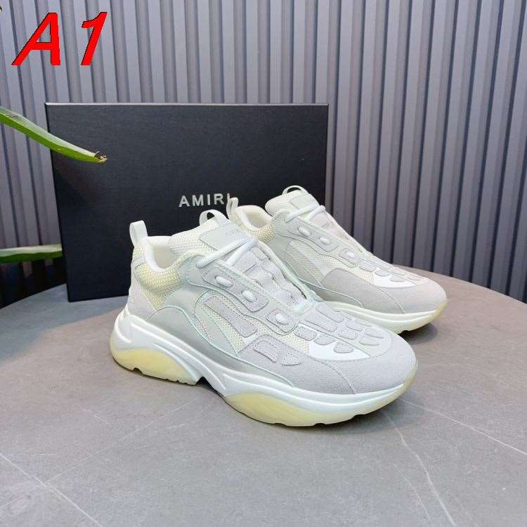 2026新作発表【AMI Paris】チャンキースニーカー スエード×レザー×メッシュ カラーブロック ベージュ×グレー ストリート
