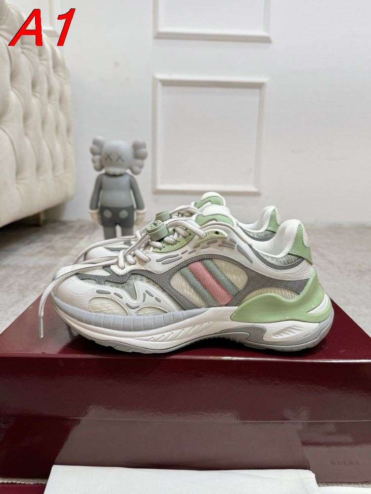 2026新作登場！【Gucci】スリッポン 牛仔布×GGキャンバス ウェブストライプ グレー ストリート