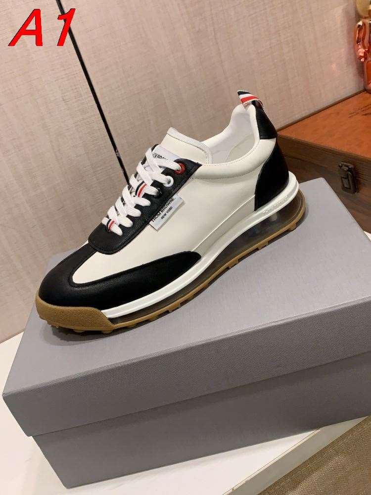 2026入荷しました【Thom Browne】スニーカー レザー 拼色デザイン トリコロール ストリート