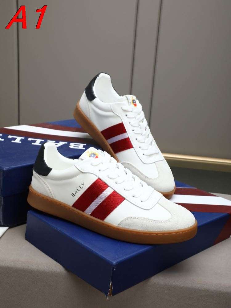 2026入荷【Burberry】ローカットスニーカー レザー×スエード ストライプ WHITE×RED カジュアル