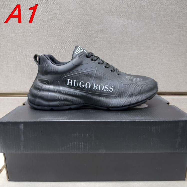2026入荷しました【BOSS】HUGO BOSS チャンキースニーカー レザー ロゴポイント BLACK ストリート
