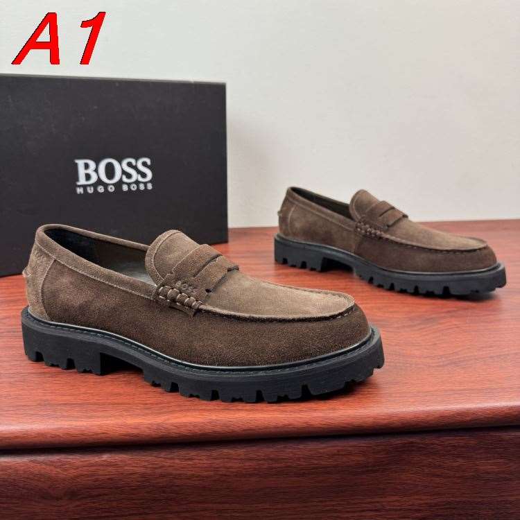2026入荷しました【BOSS】ローファー スエード 便士，乐福 ブラウン ビジネス