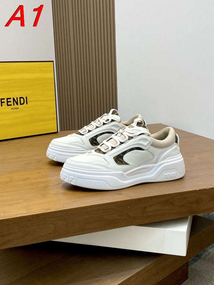 【Fendi】チャンキースニーカー レザー FF柄×ピンク 白底 ホワイト×ピンク カジュアル