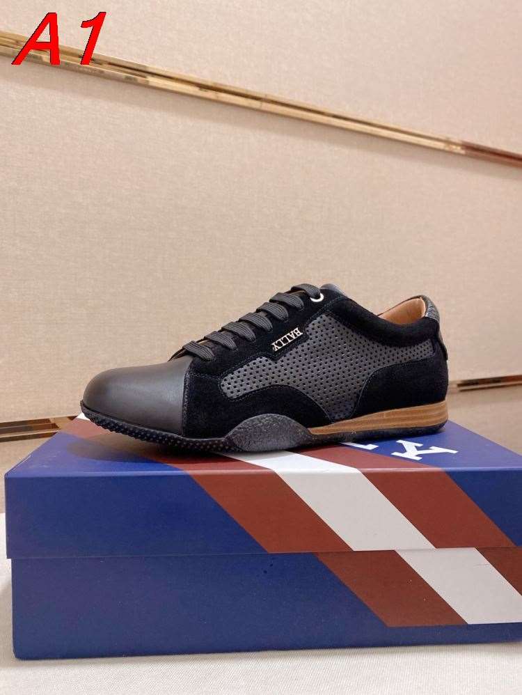 2026新作登場！【Burberry】ローカットスニーカー レザー パンチング×スエード シンプル BLACK カジュアル