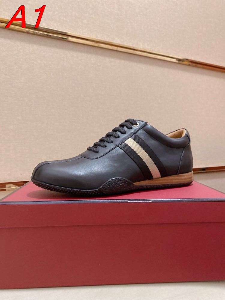 2026新作発表【Burberry】ローカットスニーカー レザー ストライプ BLACK×BEIGE カジュアル