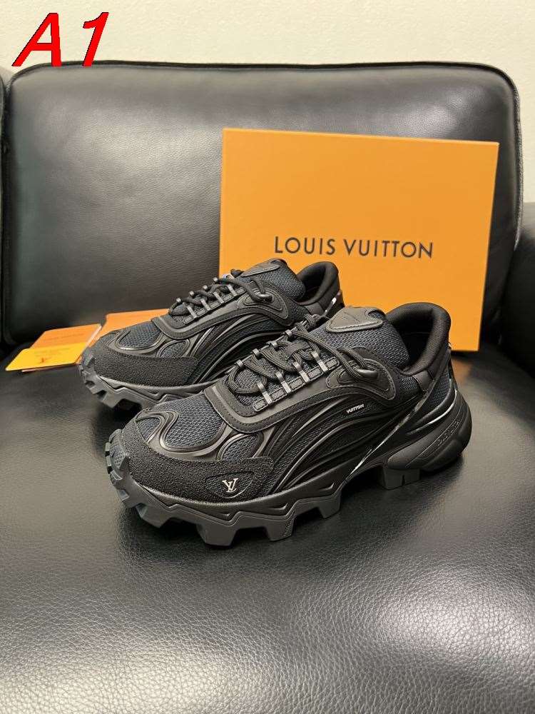 【Louis Vuitton】チャンキースニーカー メッシュ×レザー ロゴ :black ストリート