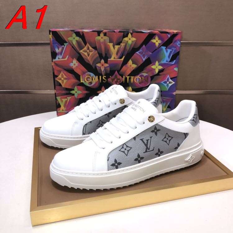 2026発売【Louis Vuitton】スニーカー レザー×キャンバス モノグラム ホワイト ストリート