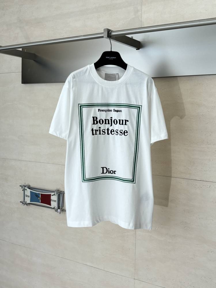 2026 ディオール 夏新着 刺繍コットン クルーネック半袖Tシャツ リラックスオーバーシルエット ブランド コピー