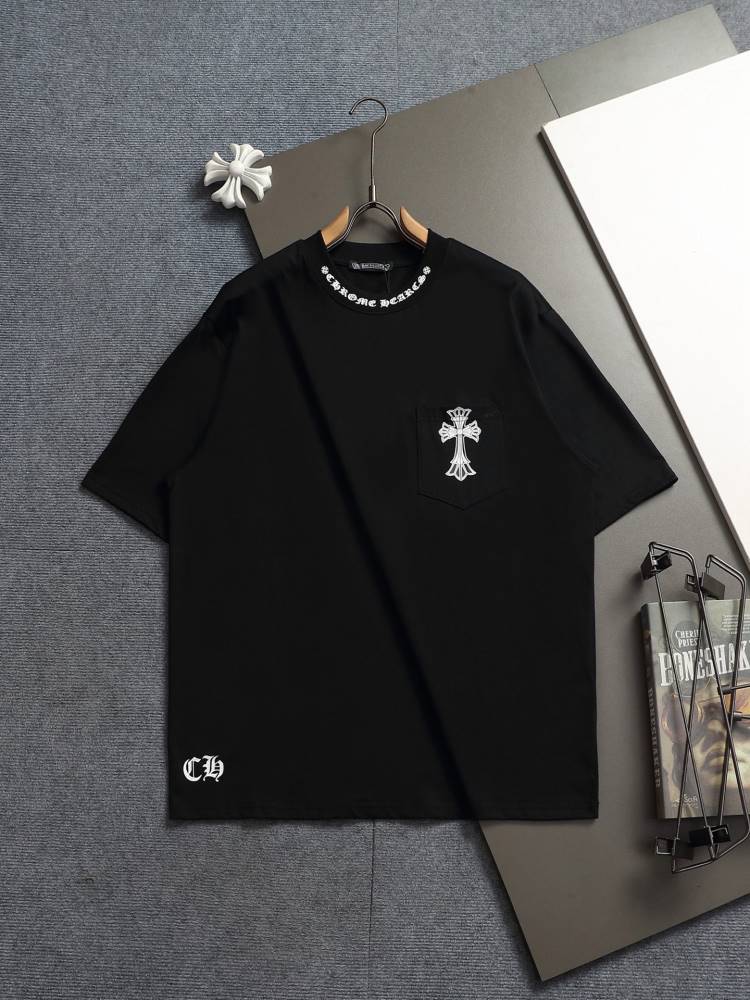 2026 クロムハーツ 夏先行販売 ハイエンドカスタム クルーネック半袖Tシャツ 欧州サイズ大きめ シンプ ブランド コピー