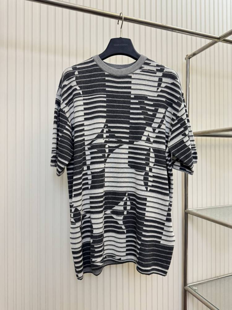 2026 ルイヴィトン 夏新着 ストライプ クルーネック半袖Tシャツ デイリービジカジカジュアル ブランド コピー