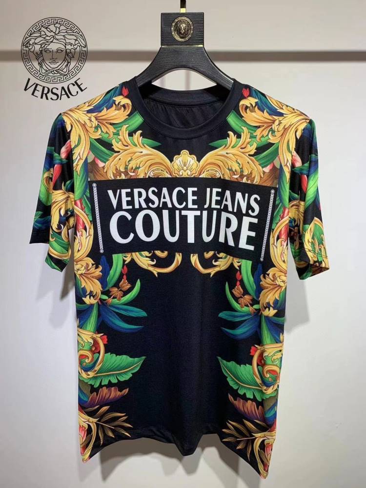 2026 ヴェルサーチ 夏新着 シルケットコットン リラックスオーバーシルエット クルーネック半袖Tシャツ ブランド コピー